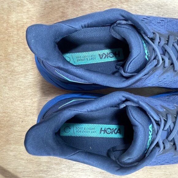 Hoka One One Clifton 8 Men Size 10 D Blue Athletic Running Shoes - Picture 8 of 9